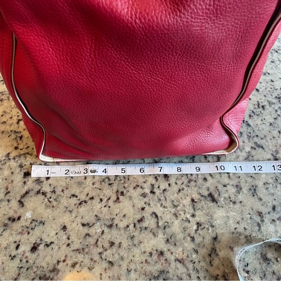 Gap 1969 Red Leather Tote Bag with crossbody strap - Picture 5 of 9